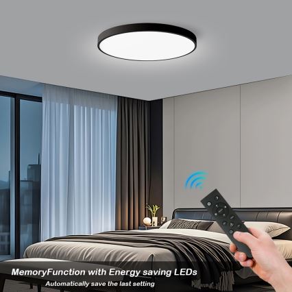 Brilagi - LED Dæmpbar loftlampe POOL SMART LED/128W/230V 3000-6000K 100 cm Wi-Fi Tuya sort + fjernbetjening