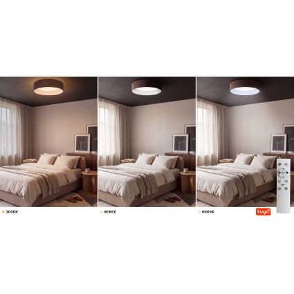Brilagi - LED-dæmpbar loftlampe VELVET SMARTIX STARS LED/24W/230V 3000-6000K Ø 45 cm brun Wi-Fi Tuya Beacon + fjernbetjening