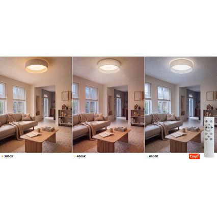 Brilagi - Dæmpbar LED-loftlampe VELVET SMARTIX LED/24W/230V 3000-6000K Ø 45 cm cremefarvet Wi-Fi Tuya Beacon + fjernbetjening