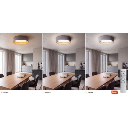 Brilagi - LED dæmpbar loftlampe VELVET SMARTIX LED/24W/230V 3000–6000K Ø 45 cm grå/guld Wi-Fi Tuya Beacon + fjernbetjening