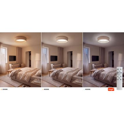 Brilagi - LED dæmpbar loftlampe VELVET SMARTIX LED/36W/230V 3000-6000K pr. 55 cm beige Wi-Fi Tuya Beacon + fjernbetjening