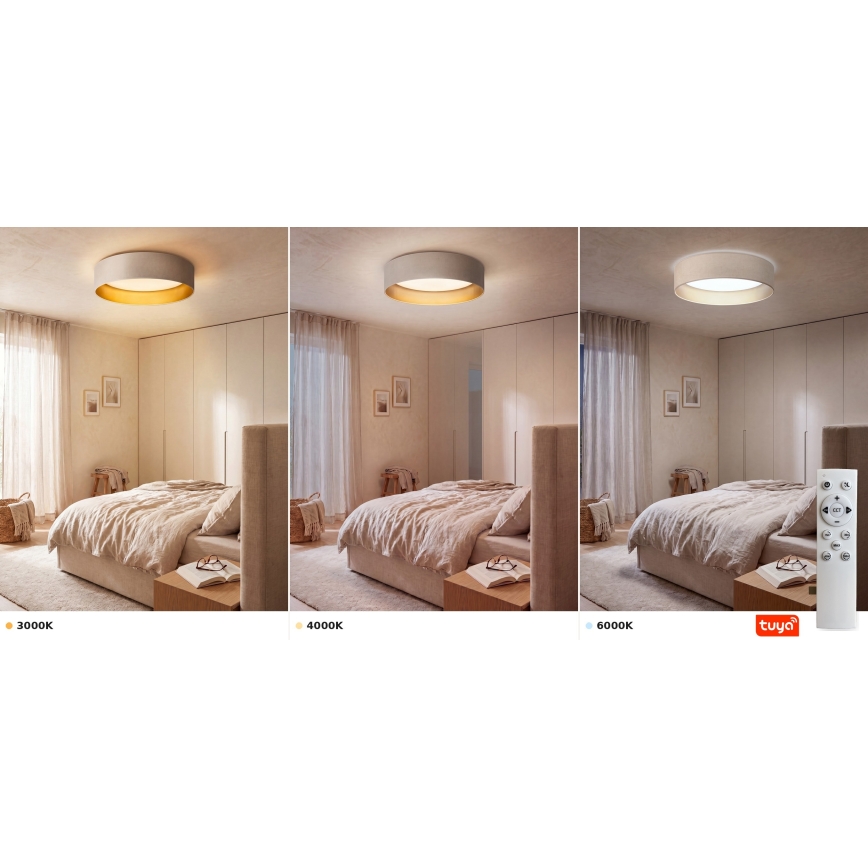 Brilagi - LED-dæmpbar loftlampe VELVET SMARTIX LED/36W/230V 3000–6000K Ø 55 cm creme/guld Wi-Fi Tuya Beacon + fjernbetjening