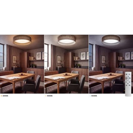 Brilagi - Dæmpbar LED-loftlampe VELVET SMART VARI LED/24W/230V 3000-6500K Ø 45 cm brun + fjernbetjening
