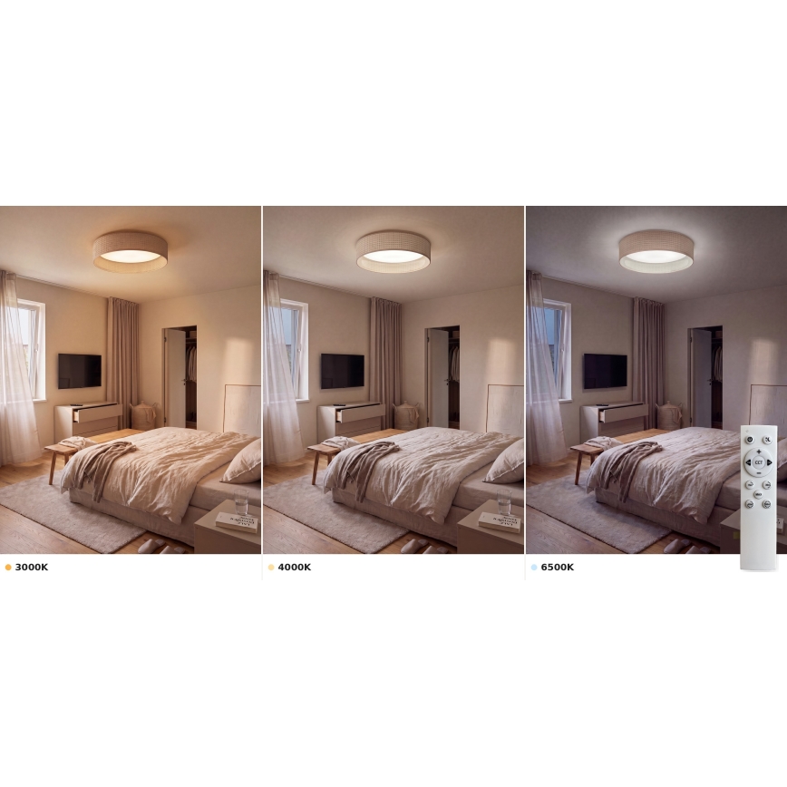 Brilagi - dæmpbar LED-loftlampe VELVET SMART VARI LED/36W/230V 3000-6500K Ø 55 cm beige + fjernbetjening
