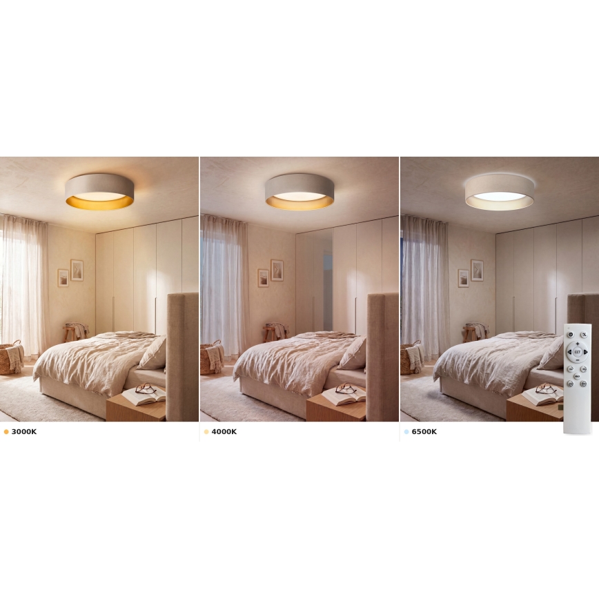 Brilagi - Dæmpbar LED-loftlampe VELVET SMART VARI LED/36W/230V 3000-6500K Ø 55 cm creme/guld + fjernbetjening