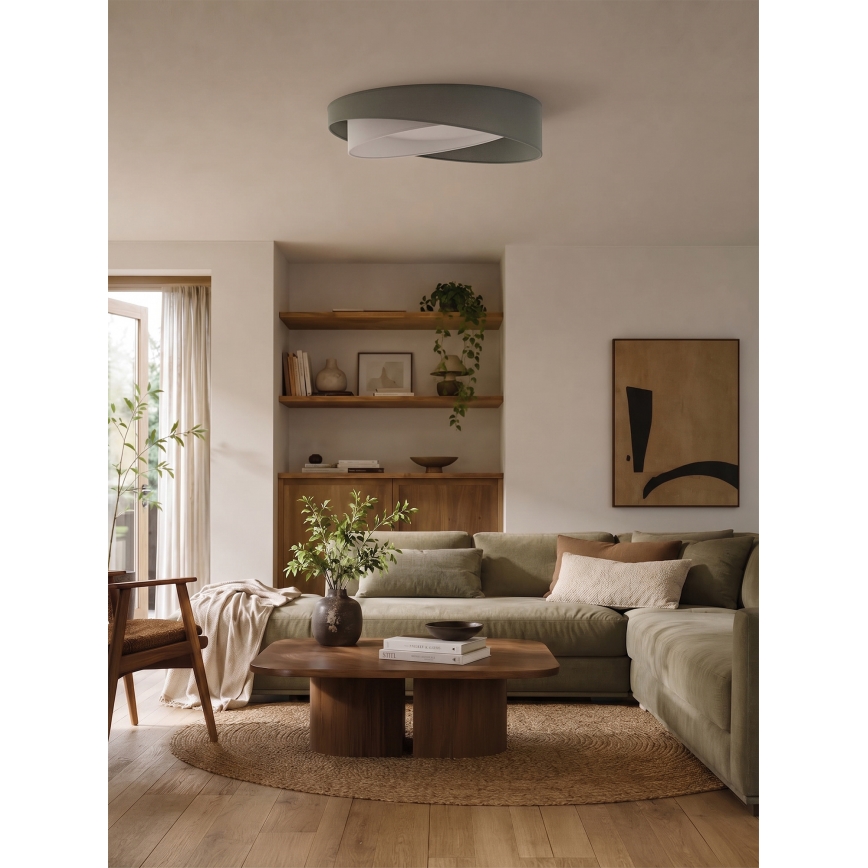 BRILAGI - Dæmpbar LED-loftlampe VELVET TWIST LED/36W/230V 3000-6000K Ø 65 cm Wi-Fi Tuya Beacon grøn/hvid + fjernbetjening