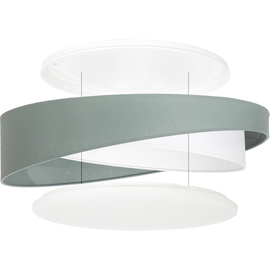 BRILAGI - Dæmpbar LED-loftlampe VELVET TWIST LED/36W/230V 3000-6000K Ø 65 cm Wi-Fi Tuya Beacon grøn/hvid + fjernbetjening