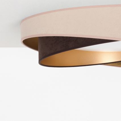 BRILAGI - Dæmpbar loftlampe VELVET TWIST LED/36W/230V 3000-6000K Ø 65 cm Wi-Fi Tuya Beacon beige/brun/guld + fjernbetjening