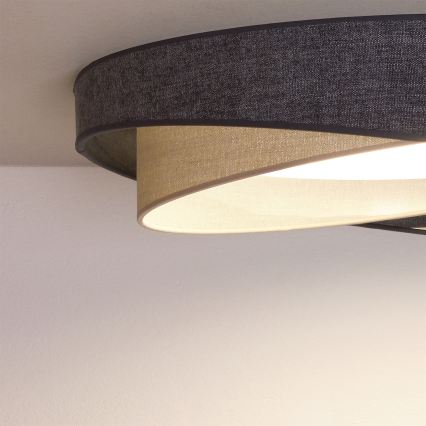 BRILAGI - Dæmpbar loftlampe VELVET TWIST LED/36W/230V 3000-6000K Ø 65 cm Wi-Fi Tuya Beacon grå/cremefarvet + fjernbetjening
