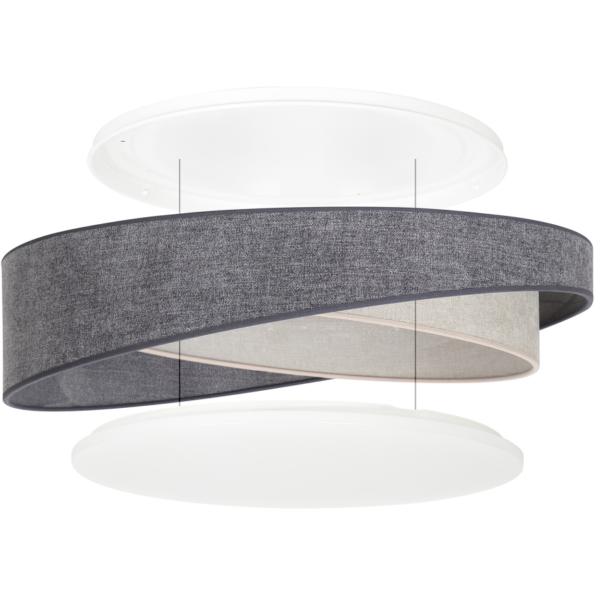 BRILAGI - Dæmpbar loftlampe VELVET TWIST LED/36W/230V 3000-6000K Ø 65 cm Wi-Fi Tuya Beacon grå/cremefarvet + fjernbetjening