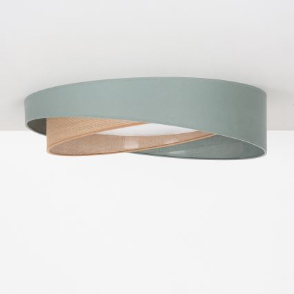 BRILAGI - LED-dæmpbar loftlampe VELVET TWIST LED/36W/230V 3000-6000K Ø 65 cm Wi-Fi Tuya Beacon grøn/beige + fjernbetjening