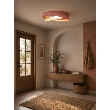 BRILAGI - LED dæmpbar loftlampe VELVET TWIST LED/36W/230V 3000-6000K Ø 65 cm Wi-Fi Tuya Beacon rosa/creme + fjernbetjening