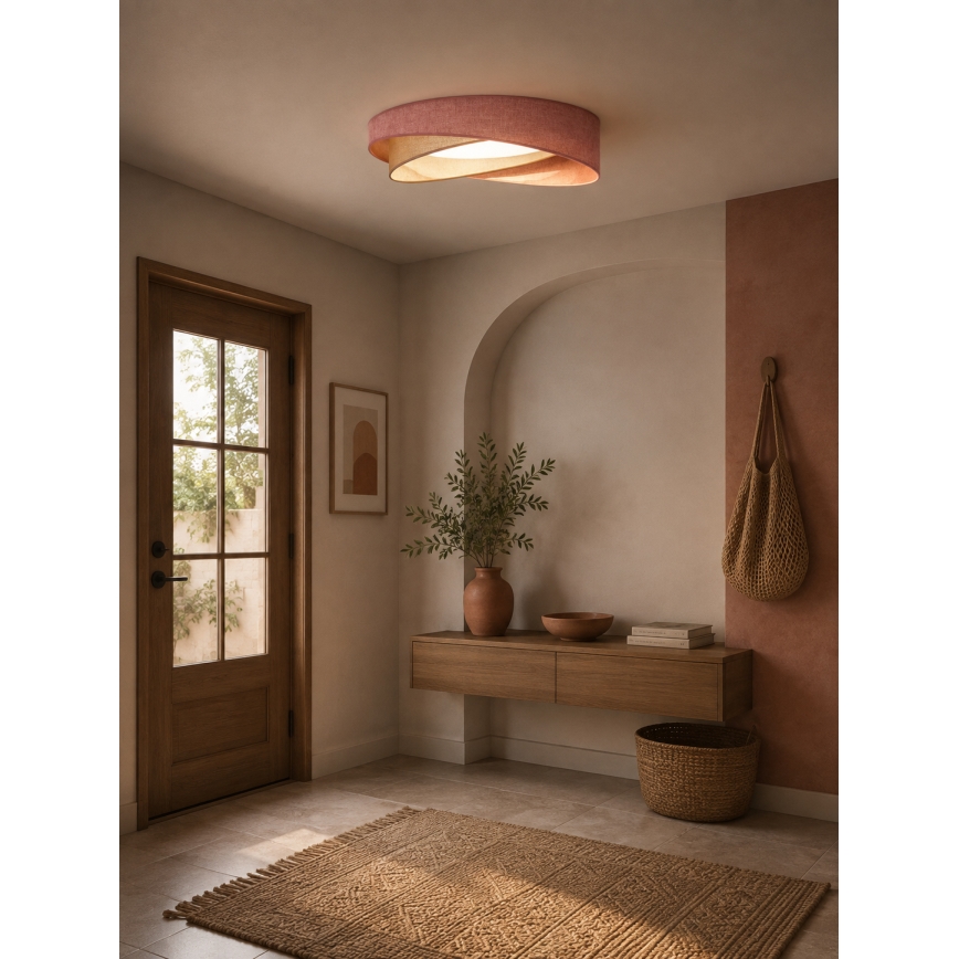 BRILAGI - LED dæmpbar loftlampe VELVET TWIST LED/36W/230V 3000-6000K Ø 65 cm Wi-Fi Tuya Beacon rosa/creme + fjernbetjening