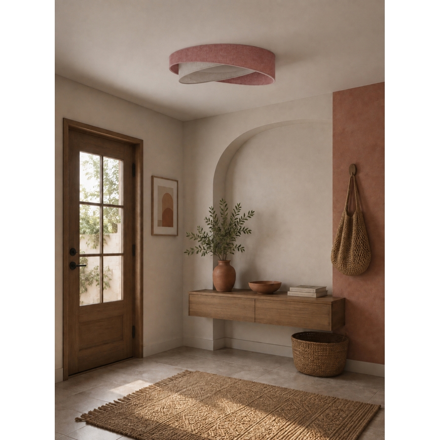 BRILAGI - LED dæmpbar loftlampe VELVET TWIST LED/36W/230V 3000-6000K Ø 65 cm Wi-Fi Tuya Beacon rosa/creme + fjernbetjening