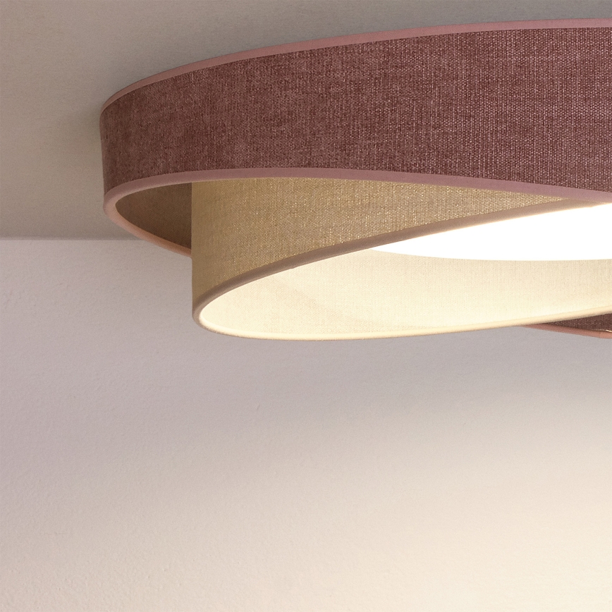 BRILAGI - LED dæmpbar loftlampe VELVET TWIST LED/36W/230V 3000-6000K Ø 65 cm Wi-Fi Tuya Beacon rosa/creme + fjernbetjening