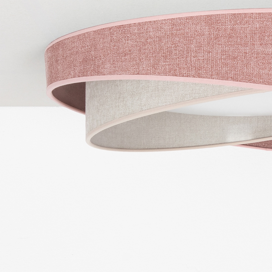 BRILAGI - LED dæmpbar loftlampe VELVET TWIST LED/36W/230V 3000-6000K Ø 65 cm Wi-Fi Tuya Beacon rosa/creme + fjernbetjening