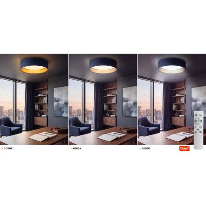 Brilagi - Dæmpbar LED-loftlampe VELVET SMARTIX STARS LED/24W/230V 3000-6000K Ø 45 cm blå/guld Wi-Fi Tuya Beacon + fjernbetjening
