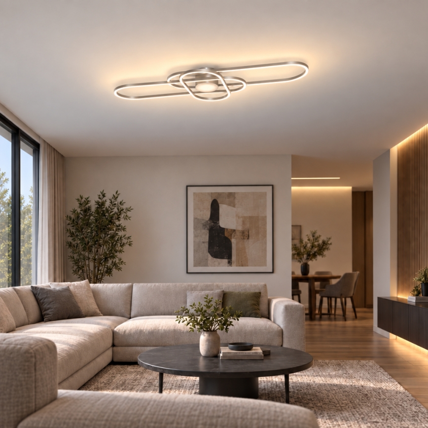 BRILAGI - LED-dæmpbar loftlampe APOLLO 58W/230V 3000-6500K 43,2x101,2 cm mat krom + fjernbetjening