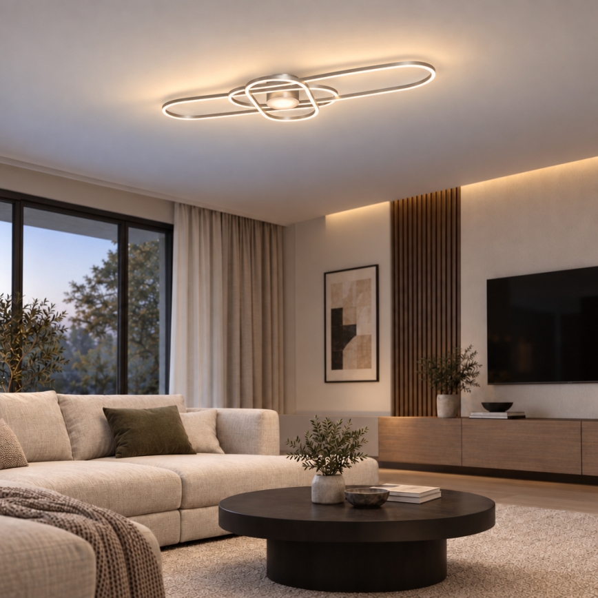 BRILAGI - LED-dæmpbar loftlampe APOLLO 58W/230V 3000-6500K 43,2x101,2 cm mat krom + fjernbetjening