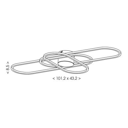 Brilagi - LED-dæmpbar loftlampe APOLLO 58W/230V 3000-6500K 43,2x101,2 cm mat krom + fjernbetjening