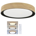 Brilagi - LED dæmpbar loftlampe COCI LED/48W/230V 3000-6500K Ø 39 cm trælook/sort + fjernbetjening