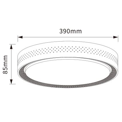 Brilagi - LED dæmpbar loftlampe COCI LED/48W/230V 3000-6500K Ø 39 cm trælook/sort + fjernbetjening