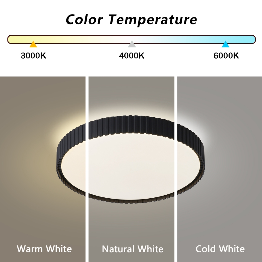 Brilagi - LED dæmpbar loftlampe CORVO LED/54W/230V 3000-6000K sort Ø 40 cm + fjernbetjening
