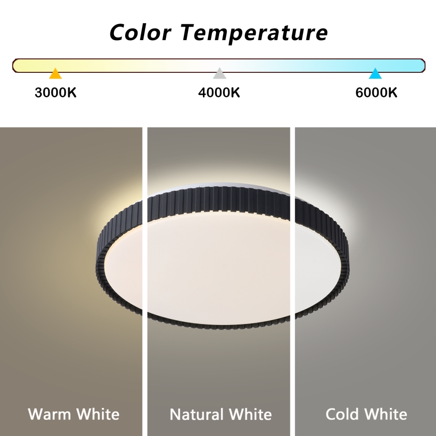 Brilagi - Dæmpbar LED-loftlampe CORVO LED/72W/230V 3000-6000K sort Ø 50 cm + fjernbetjening