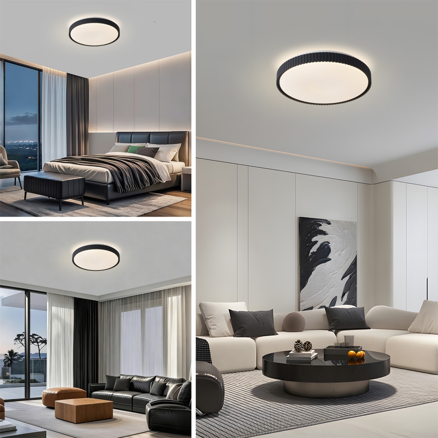 Brilagi - Dæmpbar LED-loftlampe CORVO LED/72W/230V 3000-6000K sort Ø 50 cm + fjernbetjening