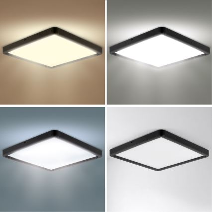 Brilagi - LED dæmpbar loftlampe ESTELA SQUARE LED/36W/230V 3000-6500K 31x31 cm sort + fjernbetjening
