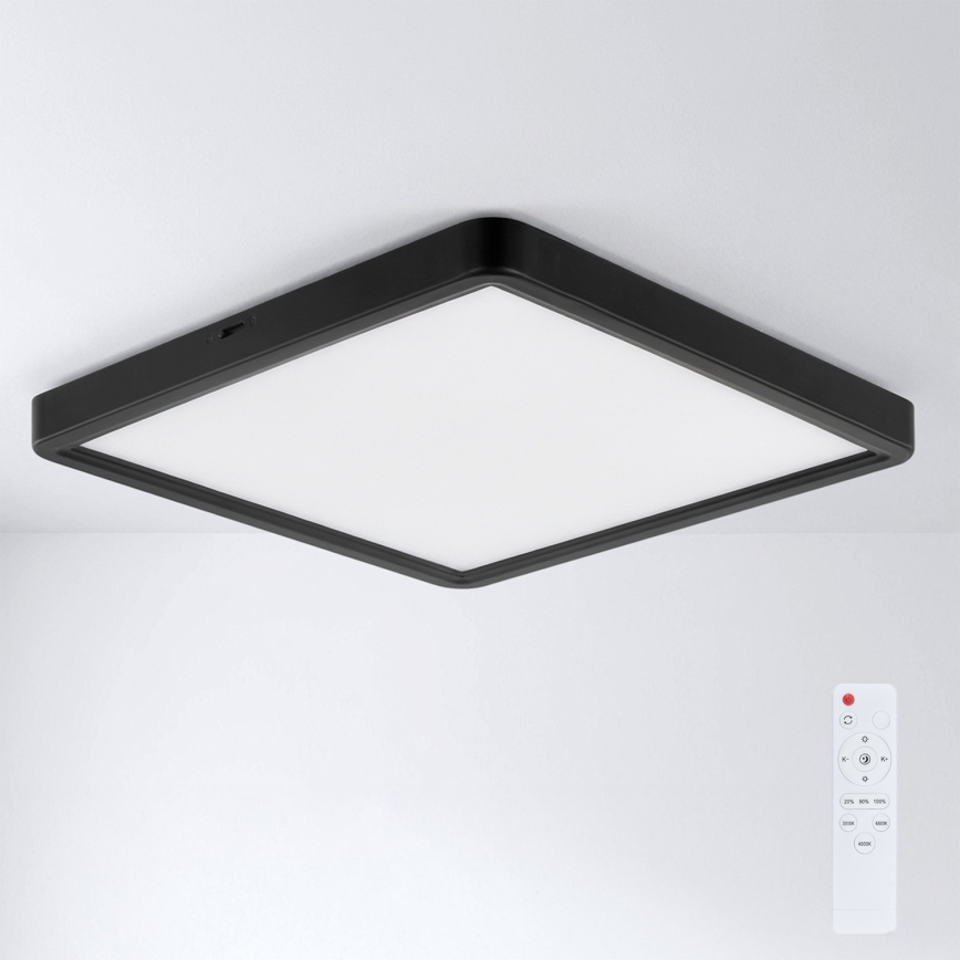 Brilagi - LED dæmpbar loftlampe ESTELA SQUARE LED/36W/230V 3000-6500K 31x31 cm sort + fjernbetjening