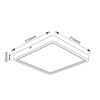 Brilagi - LED dæmpbar loftlampe ESTELA SQUARE LED/36W/230V 3000-6500K 31x31 cm sort + fjernbetjening