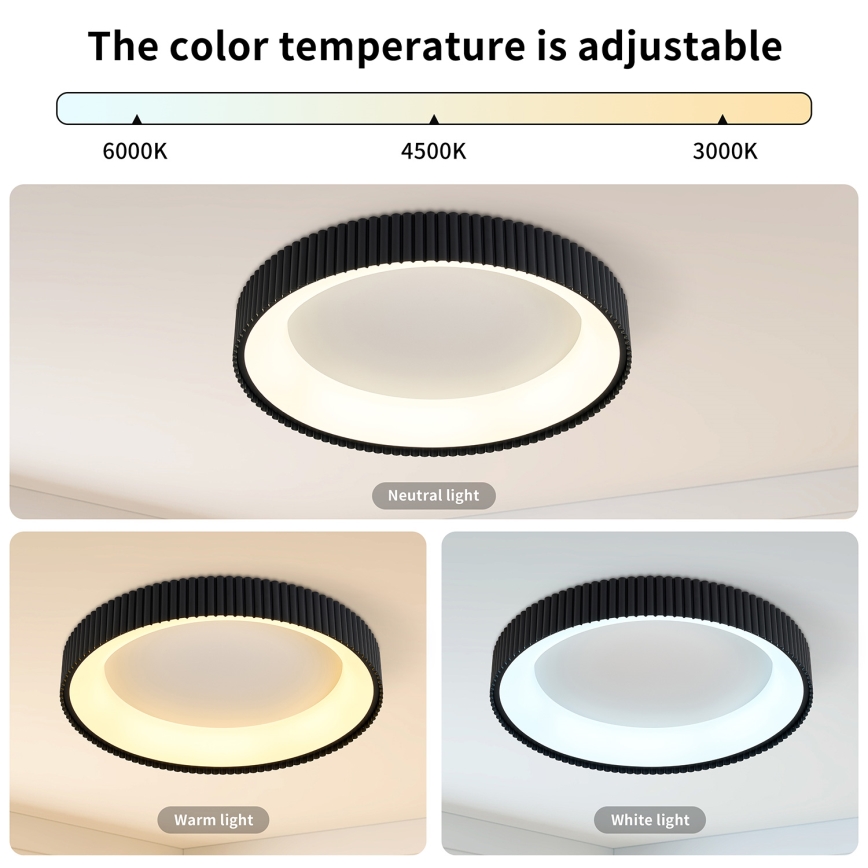 Brilagi - LED dæmpbar loftlampe FALCON MODERN LED/54W/230V 3000-6500K Ø 60 cm sort + fjernbetjening