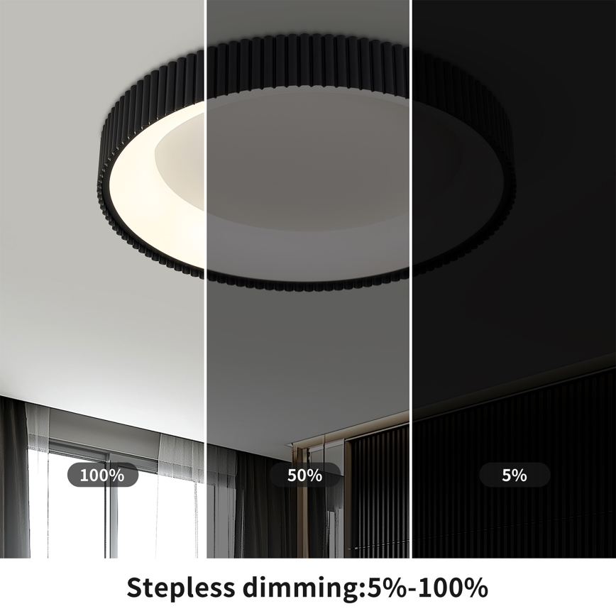 Brilagi - LED dæmpbar loftlampe FALCON MODERN LED/54W/230V 3000-6500K Ø 60 cm sort + fjernbetjening
