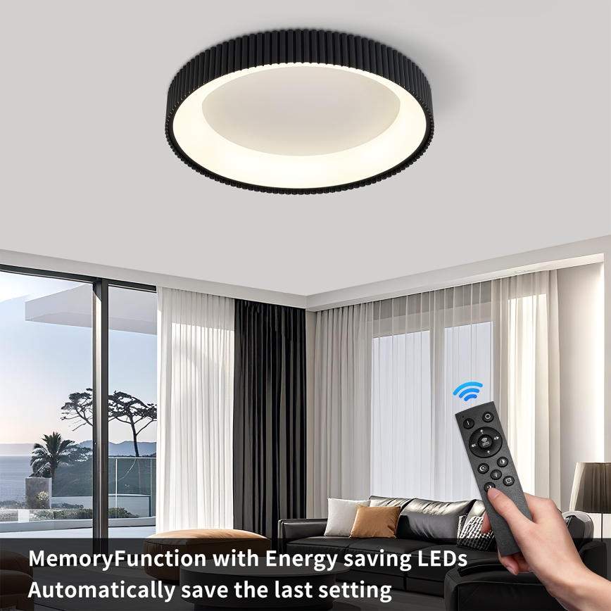 Brilagi - LED dæmpbar loftlampe FALCON MODERN LED/54W/230V 3000-6500K Ø 60 cm sort + fjernbetjening