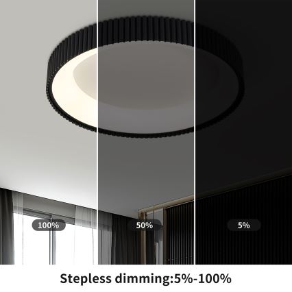 Brilagi - Dæmpbar LED-loftlampe FALCON MODERN LED/54W/230V 3000-6500K Ø 60 cm sort + fjernbetjening
