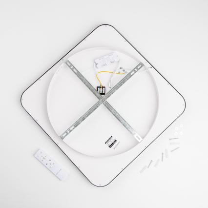 Brilagi - Dæmpbar LED-loftlampe FALCON SLIM LED/50W/230V 3000-6500K 50x50 cm sort + fjernbetjening