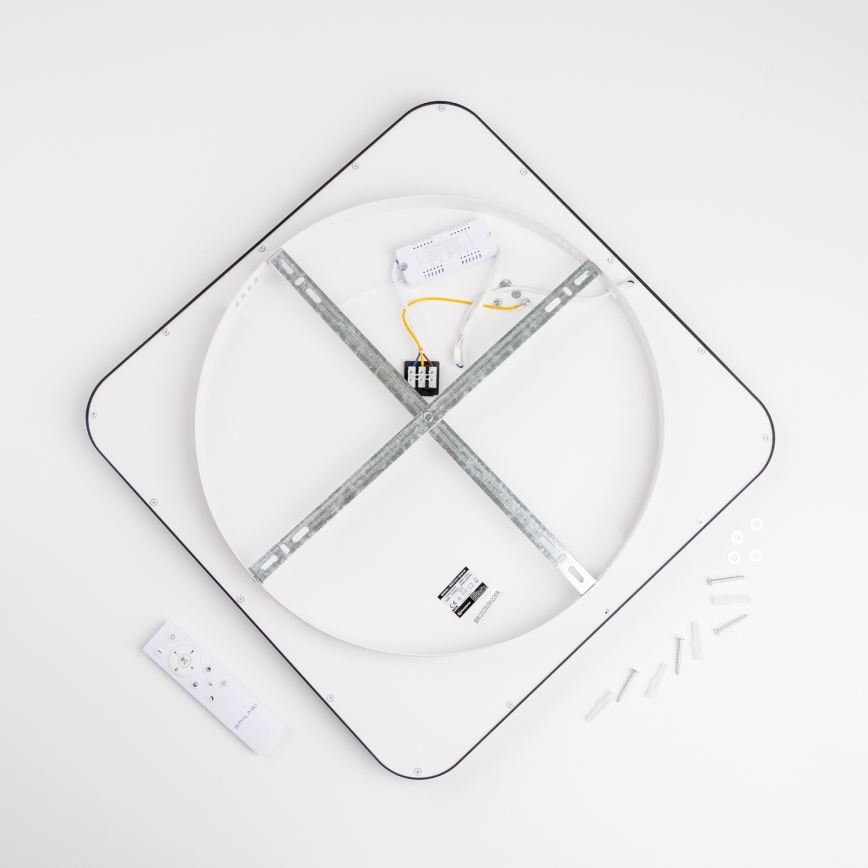 Brilagi - Dæmpbar LED-loftlampe FALCON SLIM LED/50W/230V 3000-6500K 50x50 cm sort + fjernbetjening