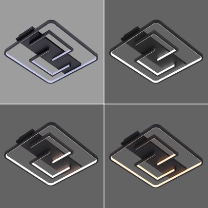 Brilagi - LED-dæmpbar loftlampe FLARE LED/34W/230V 3000-6000K 48x48 cm sort + fjernbetjening