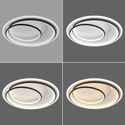 Brilagi - Dæmpbar LED-loftlampe FLARE LED/38W/230V 3000-6000K Ø 48 cm sort/hvid + fjernbetjening