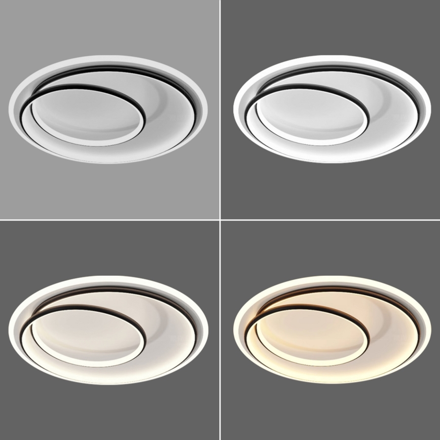 Brilagi - Dæmpbar LED-loftlampe FLARE LED/38W/230V 3000-6000K Ø 48 cm sort/hvid + fjernbetjening