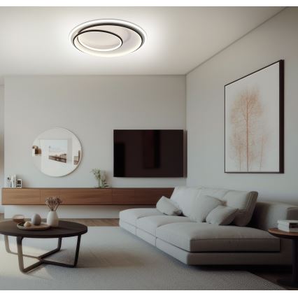 Brilagi - Dæmpbar LED-loftlampe FLARE LED/38W/230V 3000-6000K Ø 48 cm sort/hvid + fjernbetjening