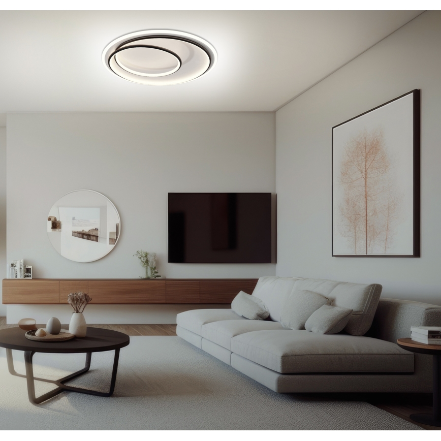 Brilagi - Dæmpbar LED-loftlampe FLARE LED/38W/230V 3000-6000K Ø 48 cm sort/hvid + fjernbetjening