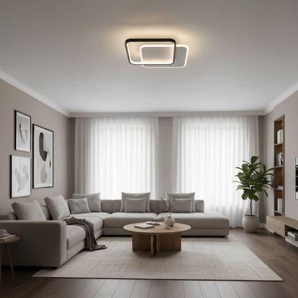 Brilagi - LED-dæmpbar loftlampe FLARE LED/43W/230V 3000-6000K 39,5x45 cm hvid/sort + fjernbetjening