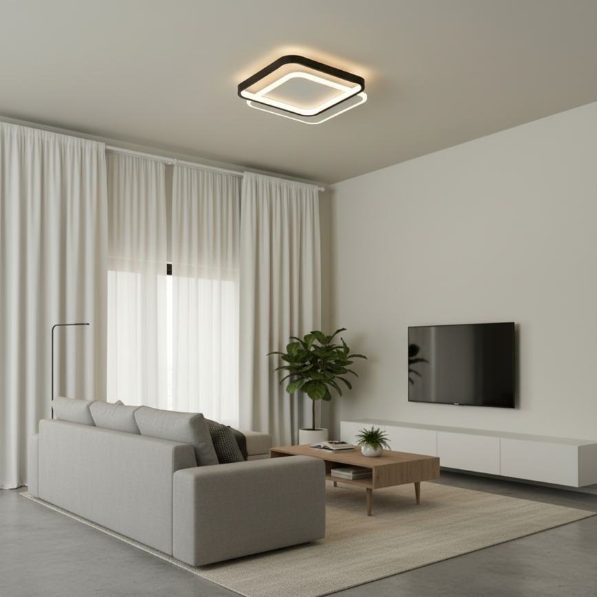 Brilagi - LED-dæmpbar loftlampe FLARE LED/43W/230V 3000-6000K 39,5x45 cm hvid/sort + fjernbetjening