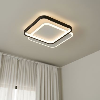 Brilagi - LED-dæmpbar loftlampe FLARE LED/43W/230V 3000-6000K 39,5x45 cm hvid/sort + fjernbetjening