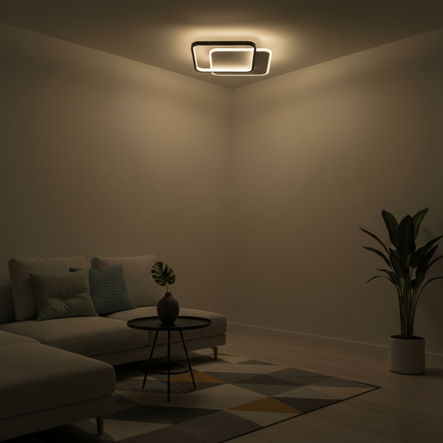 Brilagi - LED-dæmpbar loftlampe FLARE LED/43W/230V 3000-6000K 39,5x45 cm hvid/sort + fjernbetjening