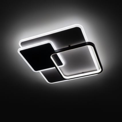 Brilagi - LED dæmpbar loftlampe FLARE LED/64W/230V 3000-6000K 45x45 cm hvid/sort + fjernbetjening