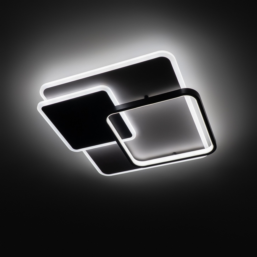 Brilagi - LED dæmpbar loftlampe FLARE LED/64W/230V 3000-6000K 45x45 cm hvid/sort + fjernbetjening
