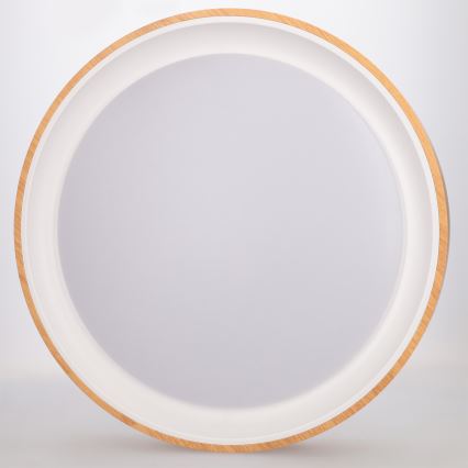 Brilagi - FLOCO LED, dæmpbar loftlampe/48W/230V Ø 40 cm trælook/hvid + fjernbetjening